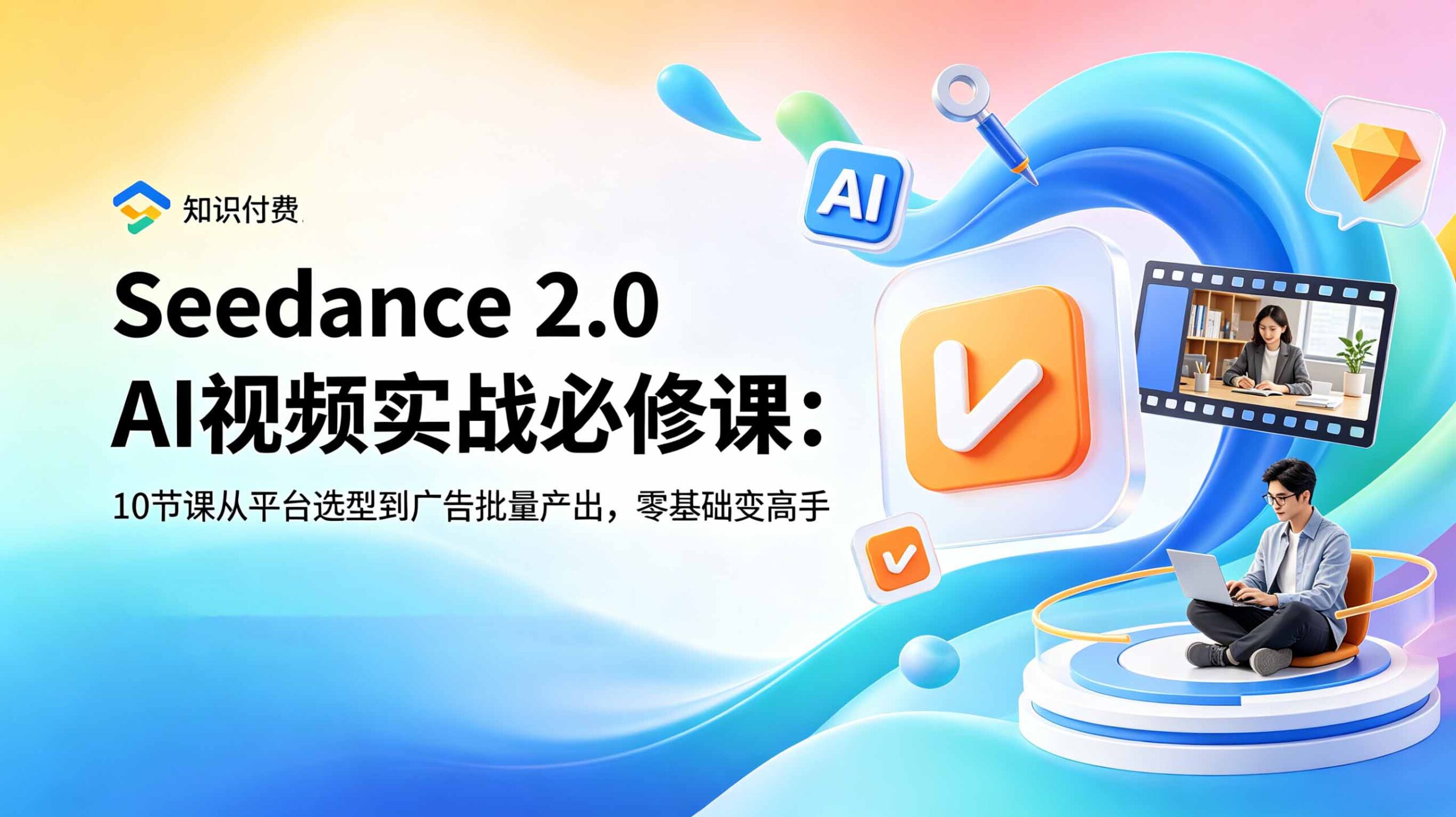 Seedance 2.0 AI视频实战必修课:10节课从平台选型到广告批量产出,零基础变高手-紫橙资源网