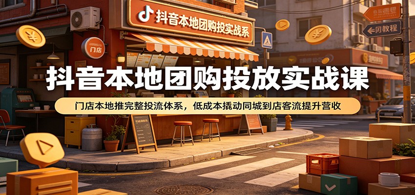 抖音本地团购投放实战课:门店本地推完整投流体系,低成本撬动同城到店客流提升营收-紫橙资源网