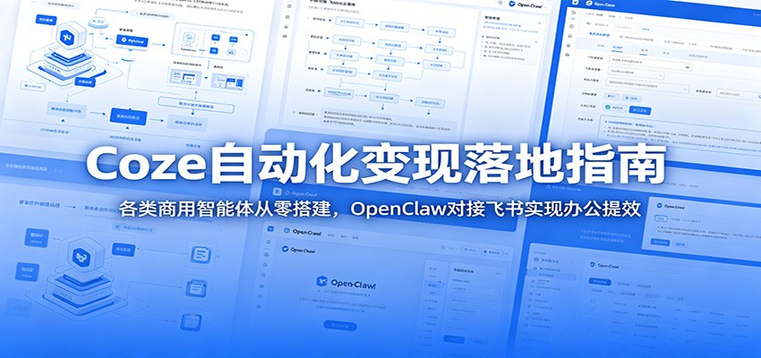 Coze自动化变现落地指南:各类商用智能体从零搭建,OpenClaw对接飞书实现办公提效-紫橙资源网