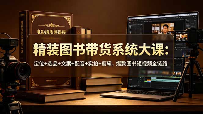 精装图书带货系统大课：定位+选品+文案+配音+实拍+剪辑，爆款图书短视频全链路-紫橙资源网