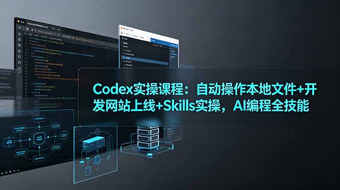 Codex实操课程：自动操作本地文件+开发网站上线+Skills实操，AI编程全技能-紫橙资源网