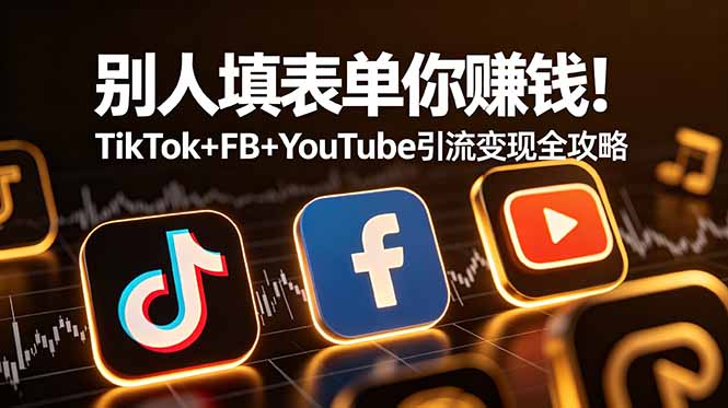 别人填表单你赚钱!TikTok+FB+YouTube 引流变现全攻略【原创双语字幕】-紫橙资源网