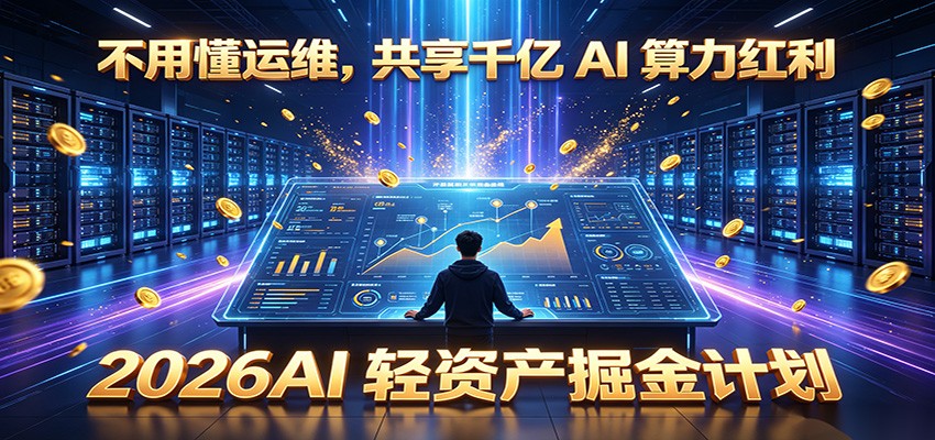 不用懂运维,共享千亿 AI 算力红利,2026AI 轻资产掘金计划-紫橙资源网