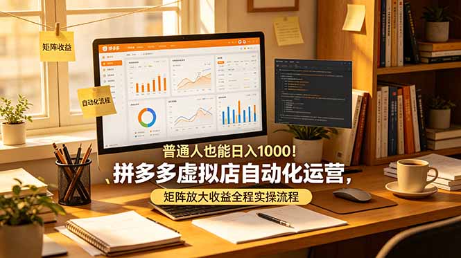 普通人也能日入 1000!拼多多虚拟店自动化运营,矩阵放大收益全程实操流程-紫橙资源网
