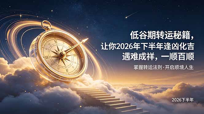 付费文章:低谷期转运秘籍,让你2026年下半年逢凶化吉,遇难成祥,一顺百顺。-紫橙资源网