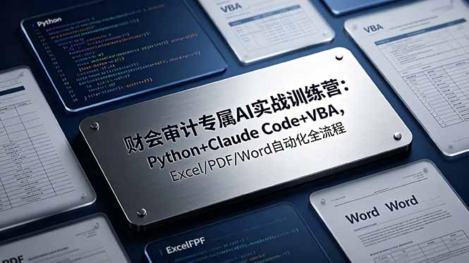 财会审计专属 AI实战训练营:Python+Claude Code+VBA,Excel/PDF/Word自动化全流程-紫橙资源网