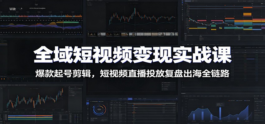 全域短视频变现实战课:爆款起号剪辑,短视频直播投放复盘出海全链路-紫橙资源网