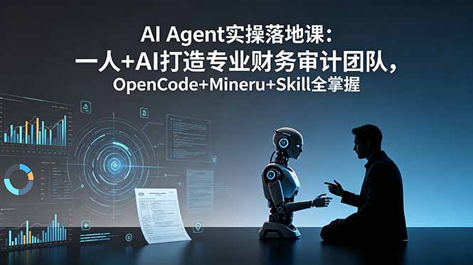 AI Agent实操落地课：一人+AI打造专业财务审计团队，OpenCode+Mineru+Skill全掌握-紫橙资源网