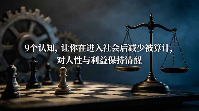 付费文章：9个认知，让你在进入社会后减少被算计，对人性与利益保持清醒-紫橙资源网
