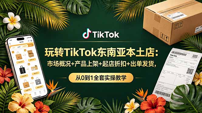 玩转TikTok东南亚本土店：市场概况+产品上架+起店折扣+出单发货，从0到1全套实操教学-紫橙资源网