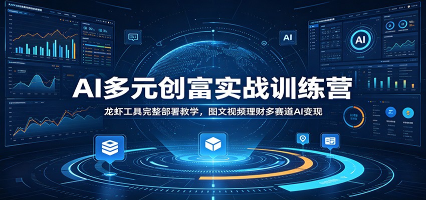 AI多元创富实战训练营：龙虾工具完整部署教学，图文视频理财多赛道AI变现-紫橙资源网