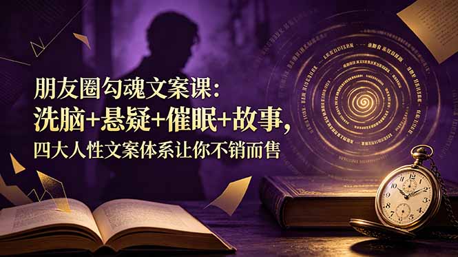 朋友圈勾魂文案课：洗脑+悬疑+催眠+故事，四大人性文案体系让你不销而售-紫橙资源网