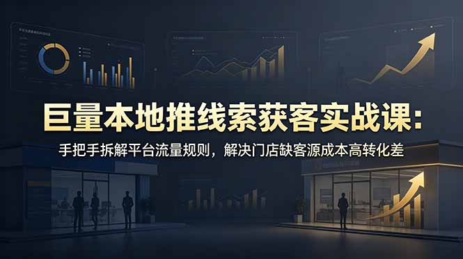 巨量本地推线索获客实战课：手把手拆解平台流量规则，解决门店缺客源成本高转化差-紫橙资源网