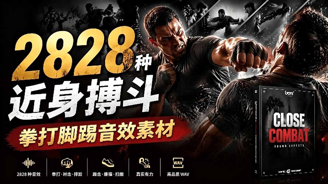宝藏级别音效！2828种近身搏斗拳打脚踢音效素材，全部中文分类，免解压使用  Close Combat-紫橙资源网