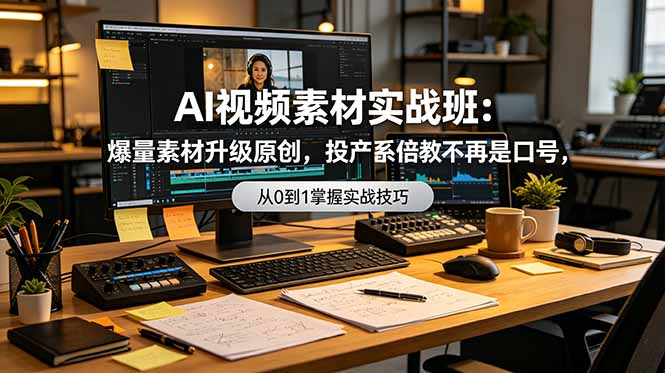 AI视频素材实战班：爆量素材升级原创，投产翻倍不再是口号，0-1系统教学实战落地-紫橙资源网