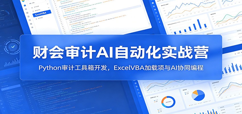 财会审计AI自动化实战营：Python审计工具箱开发，ExcelVBA加载项与AI协同编程-紫橙资源网