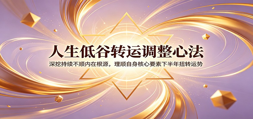人生低谷转运调整心法：深挖持续不顺内在根源，理顺自身核心要素下半年扭转运势-紫橙资源网
