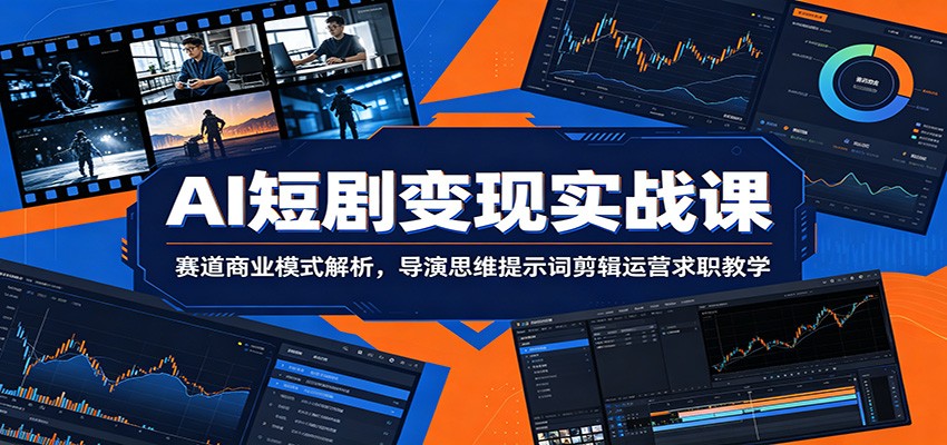 AI短剧变现实战课：赛道商业模式解析，导演思维提示词剪辑运营求职教学-紫橙资源网