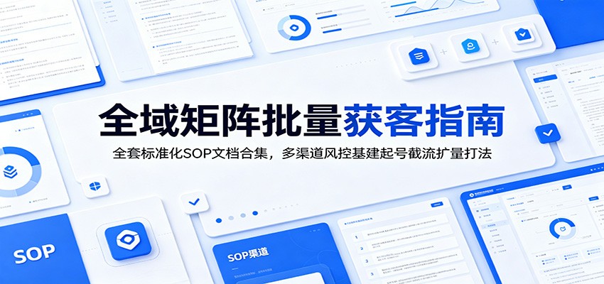 全域矩阵批量获客指南：全套标准化SOP文档合集，多渠道风控基建起号截流扩量打法-紫橙资源网
