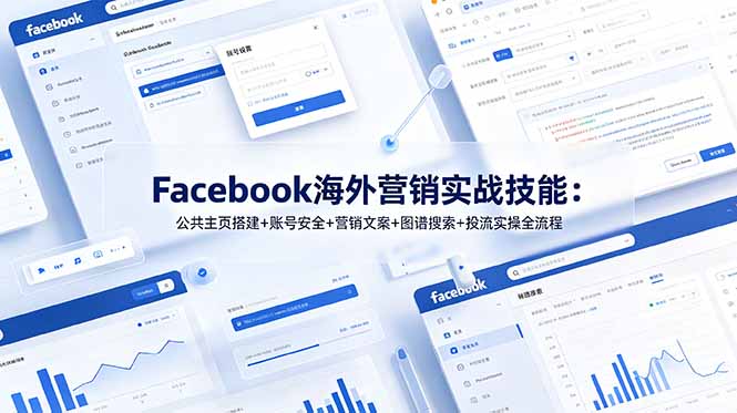 Facebook海外营销实战技能：公共主页搭建+账号安全+营销文案+图谱搜索+投流实操全流程-紫橙资源网