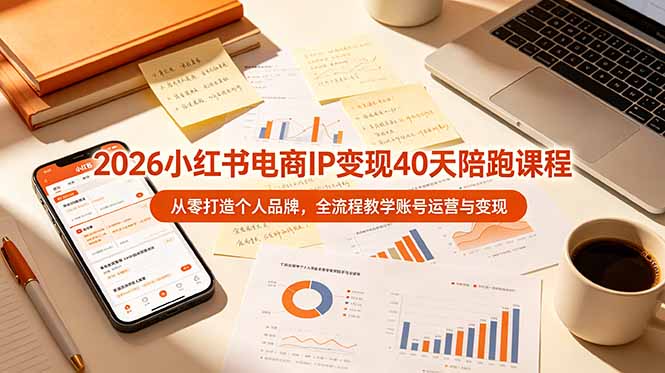 2026小红书电商IP变现40天陪跑课程-11期，从零打造个人品牌，全流程教学账号运营与变现-紫橙资源网