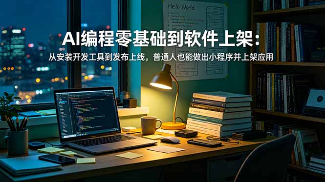 AI编程零基础到软件上架：从安装开发工具到发布上线，普通人也能做出小程序并上架应用商店-紫橙资源网