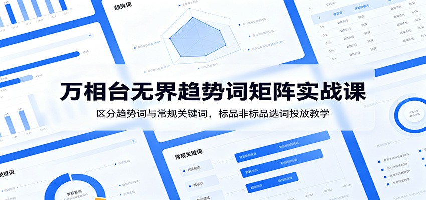 万相台无界趋势词矩阵实战课：区分趋势词与常规关键词，标品非标品选词投放教学-紫橙资源网