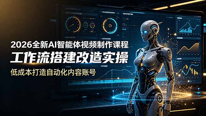 2026全新AI Codex智能体视频制作课程,工作流搭建改造实操,低成本打造自动化内容账号-紫橙资源网