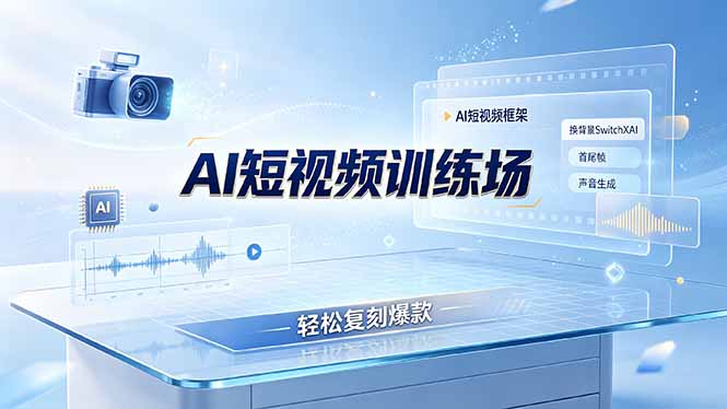 老陈AI短视频训练场:AI短视频框架+换背景SwitchXAI+首尾帧+声音生成,轻松复刻爆款-紫橙资源网