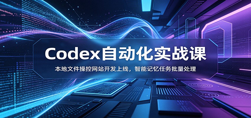 Codex自动化实战课:本地文件操控网站开发上线,智能记忆任务批量处理-紫橙资源网