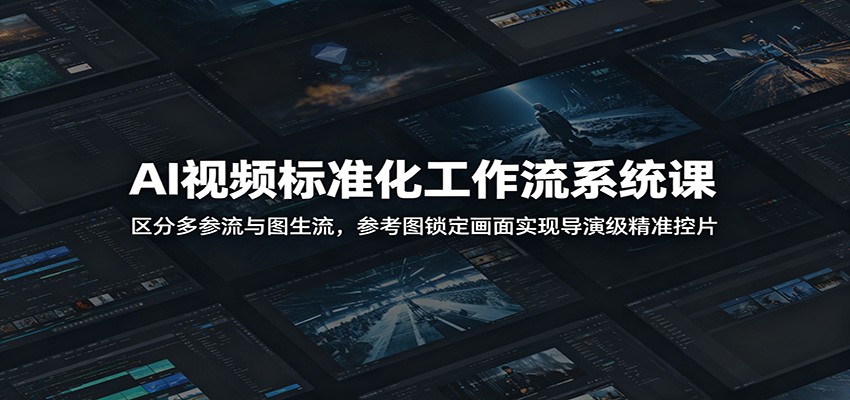 AI视频标准化工作流系统课:区分多参流与图生流,参考图锁定画面实现导演级精准控片-紫橙资源网