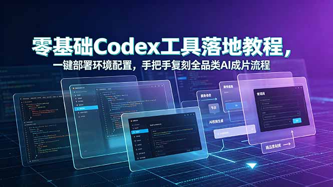 零基础Codex工具落地教程,一键部署环境配置,手把手复刻全品类AI成片流程-紫橙资源网