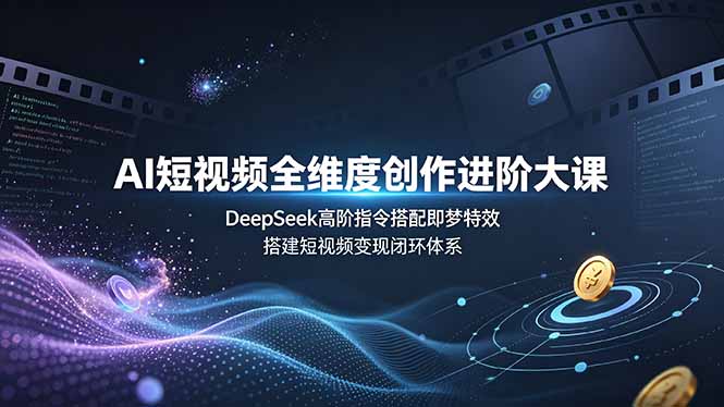 AI短视频全维度创作进阶大课,DeepSeek高阶指令搭配即梦特效,搭建短视频变现闭环体系-紫橙资源网