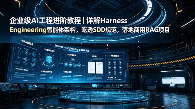 企业级AI工程进阶教程|详解Harness Engineering智能体架构,吃透SDD规范,落地商用RAG项目-紫橙资源网
