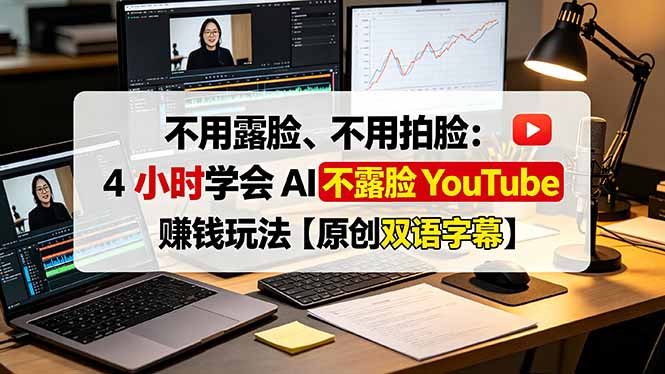 不用露脸、不用拍脸:4 小时学会 AI 不露脸 YouTube 赚钱玩法【原创双语字幕】-紫橙资源网