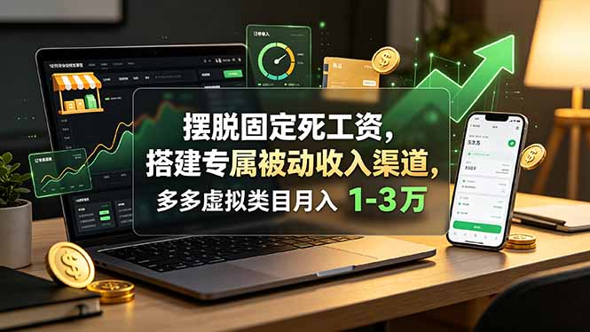 摆脱固定死工资,搭建专属被动收入渠道,多多虚拟类目月入 1-3 万-紫橙资源网