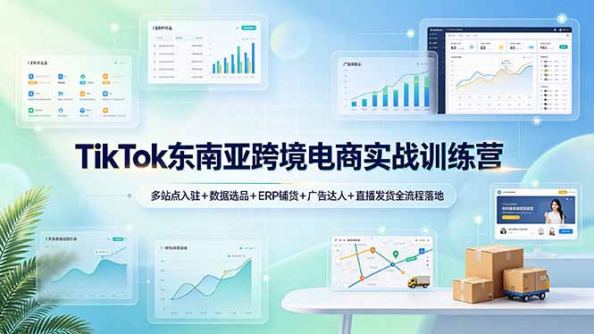 TikTok东南亚跨境电商实战训练营:多站点入驻+数据选品+ERP铺货+广告达人+直播发货全流程落地-紫橙资源网