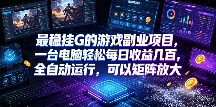 低成本网游挂机项目,单号保底日入100左右,可矩阵放大!合法合规!-紫橙资源网