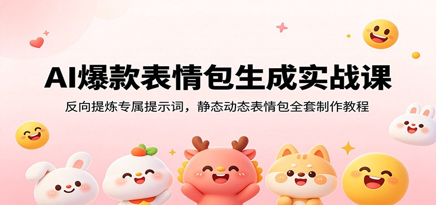 AI爆款表情包生成实战课：反向提炼专属提示词，静态动态表情包全套制作教程-紫橙资源网