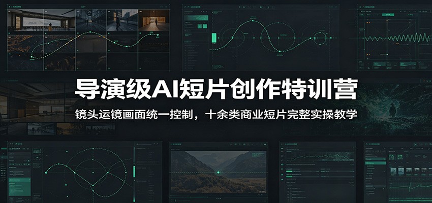 导演级AI短片创作特训营:镜头运镜画面统一控制,十余类商业短片完整实操教学-紫橙资源网