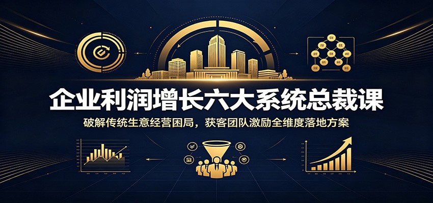 企业利润增长六大系统总裁课:破解传统生意经营困局,获客团队激励全维度落地方案-紫橙资源网