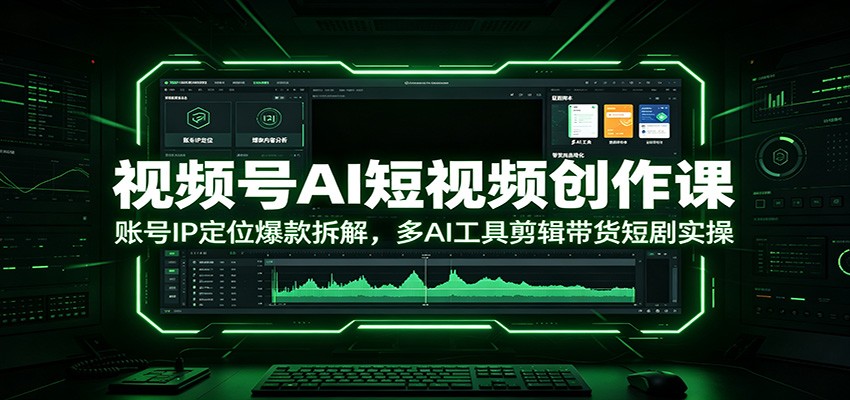 视频号AI短视频创作课:账号IP定位爆款拆解,多AI工具剪辑带货短剧实操-紫橙资源网