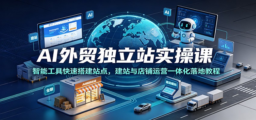 AI外贸独立站实操课:智能工具快速搭建站点,建站与店铺运营一体化落地教程-紫橙资源网