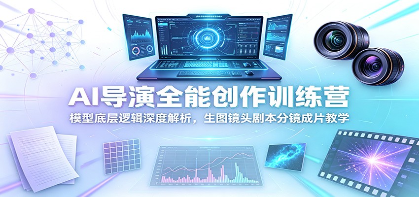 AI导演全能创作训练营:模型底层逻辑深度解析,生图镜头剧本分镜成片教学-紫橙资源网