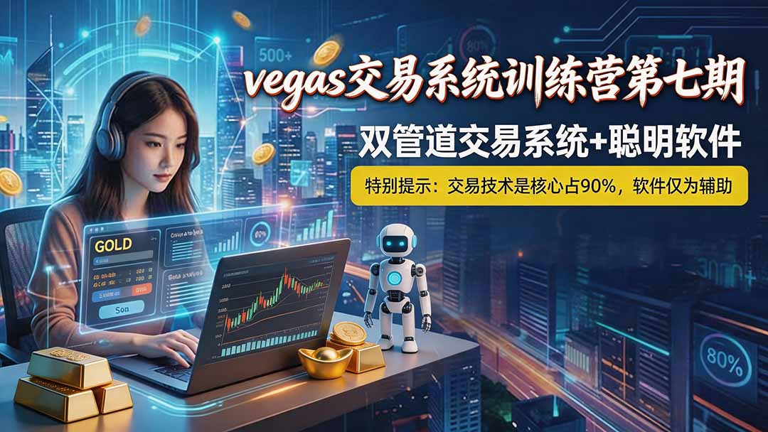 【3天学会手工单交易】Vegas交易技术+聪明软件,日赚50-1000U, 长期稳定,小白轻松上手-紫橙资源网