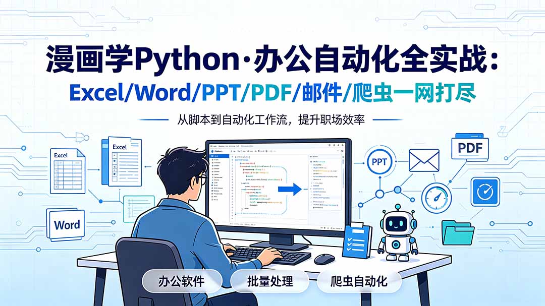 漫画学Python·办公自动化全实战:Excel/Word/PPT/PDF/邮件/爬虫一网打尽-紫橙资源网