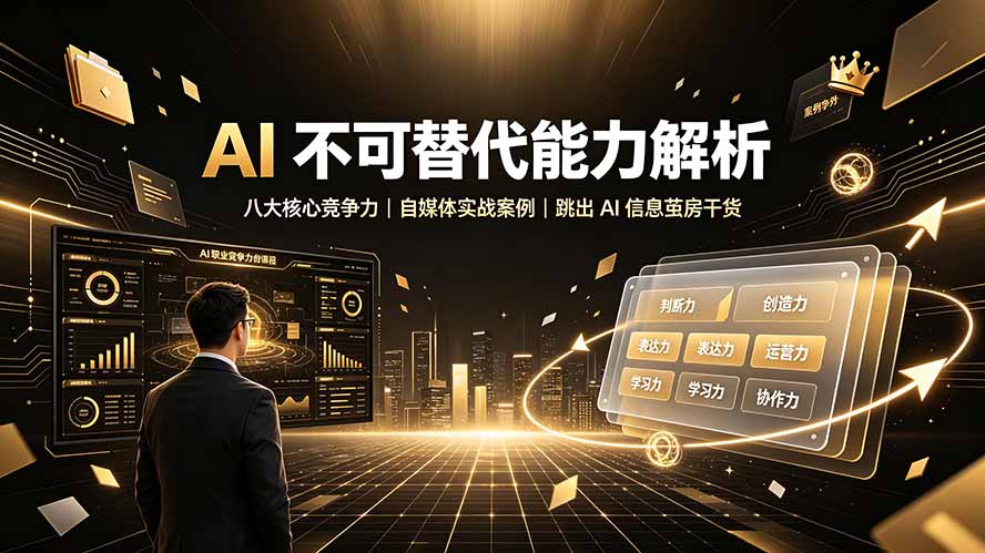 付费文章:AI 不可替代能力解析▸八大核心竞争力|自媒体实战案例|跳出 AI 信息茧房干货-紫橙资源网