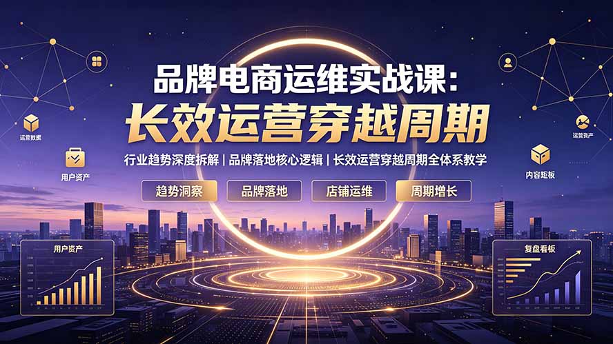 品牌电商运维实战课:行业趋势深度拆解|品牌落地核心逻辑|长效运营穿越周期全体系教学-紫橙资源网