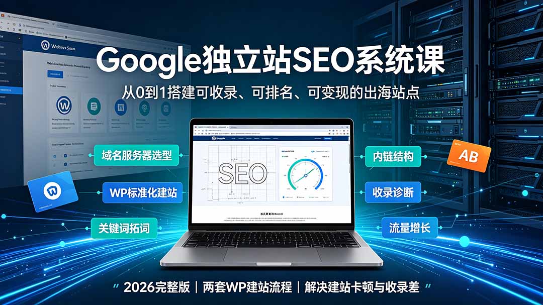 Google独立站SEO-7月系统课:出海基建×WordPress建站×AI内容生产×站内外优化×Search Console×AdSense变现-紫橙资源网