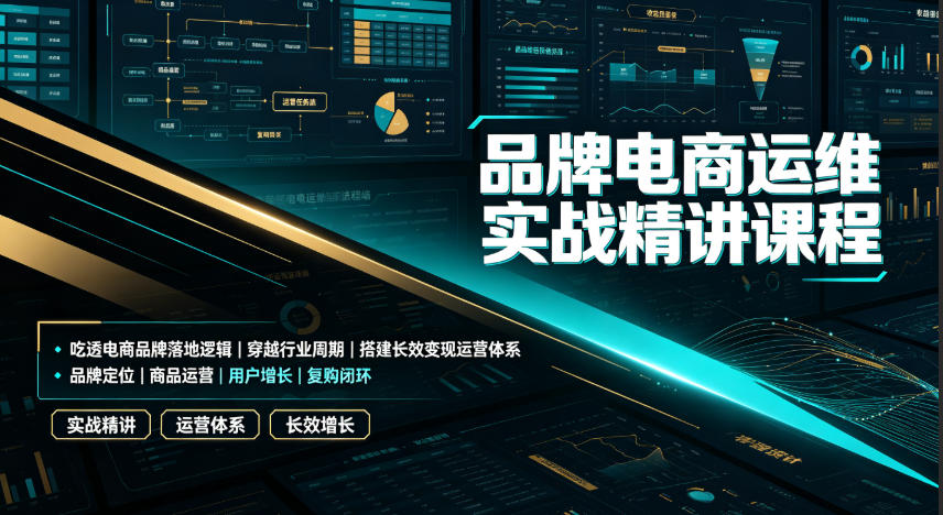 品牌电商运维实战精讲课程|吃透电商品牌落地逻辑、穿越行业周期、搭建长效变现运营体系-紫橙资源网